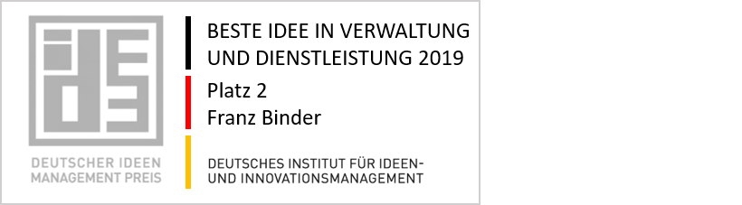 Deutsches Institut für Ideen- und Innovationsmanagement Logo. IDEEN. Deutschlandflagge.